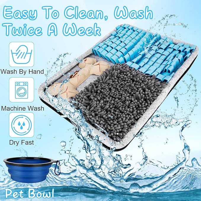 Snuffle Mat for Dogs, Interactive Feed Mat for Boredom, 17.3"×23.6" Pet Foraging Mat for Smell Training and Slow Eating with Stress Relief, Foraging Skills, Brain Stimulation