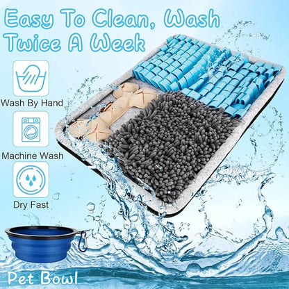 Snuffle Mat for Dogs, Interactive Feed Mat for Boredom, 17.3"×23.6" Pet Foraging Mat for Smell Training and Slow Eating with Stress Relief, Foraging Skills, Brain Stimulation