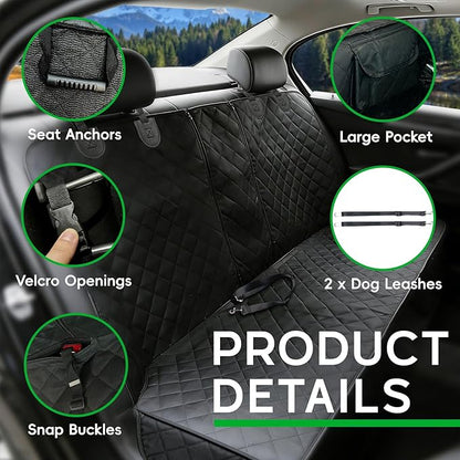 Dog Car Seat Cover, Back Seat Cover for Toyota Tacoma SR SR5 TRD Sport Off-Road Pro Limited Double Cab Access Cab 1995-2024 2025 2026, Non-Slip Backing Waterproof Car Pet Bench Backseat Covers