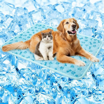 SHEJIZE Dog Cooling Mat Outdoor Cooling Pad for Dogs (Not Water-Filled), Washable Dog Crate Pad with Q-Max>0.4 Instant Chill, Pet Cooling Mat for Large Breeds, Portable for Dog Crate Mat/Car/Yard