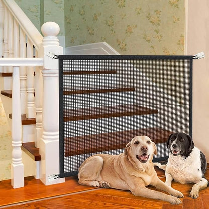 Dog Gate for Stairs Pet Gates for The House: Dog Gate Indoor Dogs Screen Mesh Gate for Doorways Stairways 29 inches Tall, 34 inch Wide, Fits Openings 28'' to 31'' Wide
