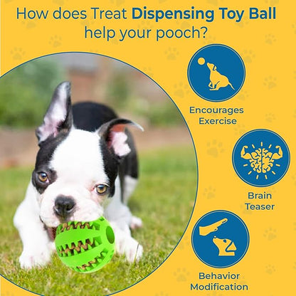 SunGrow 2-Pack Dog Treat Balls, Puzzle Food Interactive Treat Dispensers, Hide Treats Inside, Puppy Treat Dispensers for Training, Small Dog Enrichment Balls for Boredom, Mental Stimulation for Puppy