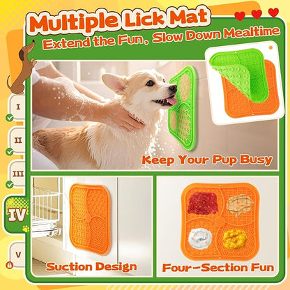 Forfon 10 Pack Complete Dog Puzzle Toys Set-Dog Lick Mat & Feeding Bowl with Suction Cups for Small & Medium Breeds,Enrichment Toys for IQ Training & Mentally Stimulating