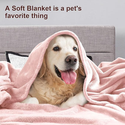 DREAMNINE Soft Plush Fuzzy Fleece Throw Blanket for Couch Sofa Chair 50" x 60", Decorative Solid Lightweight Fluffy Velvet Blankets for Women Girl, Cozy Accent Shaggy Flannel Blanket for Bedroom, Pink