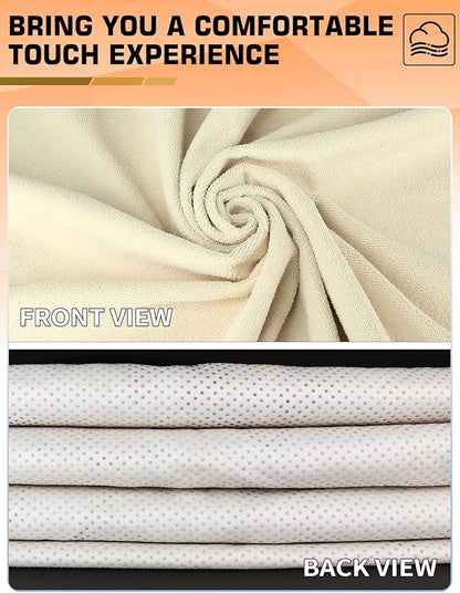 550g Heavy Duty Towel Car Seat Cover, Waterproof Sweat Protector for Post-Gym & Beach, Non-Slip Microfiber Bucket Seat Mat for Sedans SUV Minivans, Machine Washable (Beige, 1-Pack)