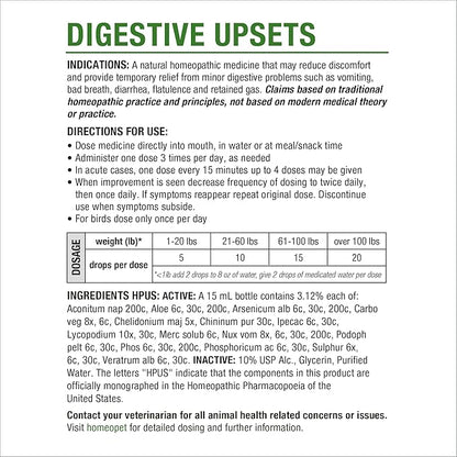 HomeoPet Digestive Upsets, Safe, Gentle, and Natural Cat and Dog Digestive Support, 15 Milliliters