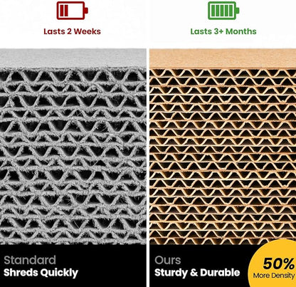 Cat Scratcher, Durable Scratch Pad, Corrugated Cardboard Scratching Board for Indoor Cats, Heavy Duty, Double-Sided Usability, Recyclable, with Catnip, Medium, 1 Pack