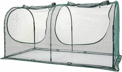 Portable Chicken Run Hen Coop,Walk-in Poultry House,Outdoor Gardening Net,Easy-up Small Animals Enclosure for Protecting Pet and Plant with Metal Frames and 10 Stakes in Backyard and Farm