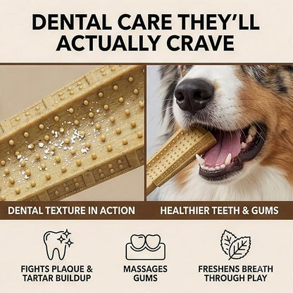 SPOT Bam-Bones Plus Coffee Wood T-Bone Dog Chew Toy, Chicken Flavor, Nylon and Coffee Wood Fiber Blend, Durable Chew for Heavy Chewers and Dogs Under 60 lbs, Non-Splintering Dental Chew, 6 Inch