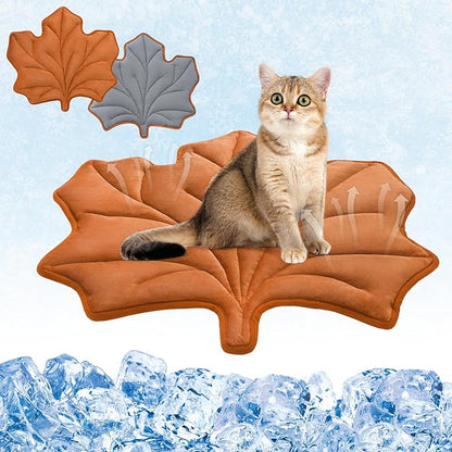 KOOLTAIL Self Warming Cat Bed Mat for Indoor Cats Dogs, Reversible Cozy Pet Heated Pad Blanket with Thermal Foil, Thicken Cat Window Perch, Puppy Kitten House for Crate, Desk, Floor,Outdoor,Maple Leaf