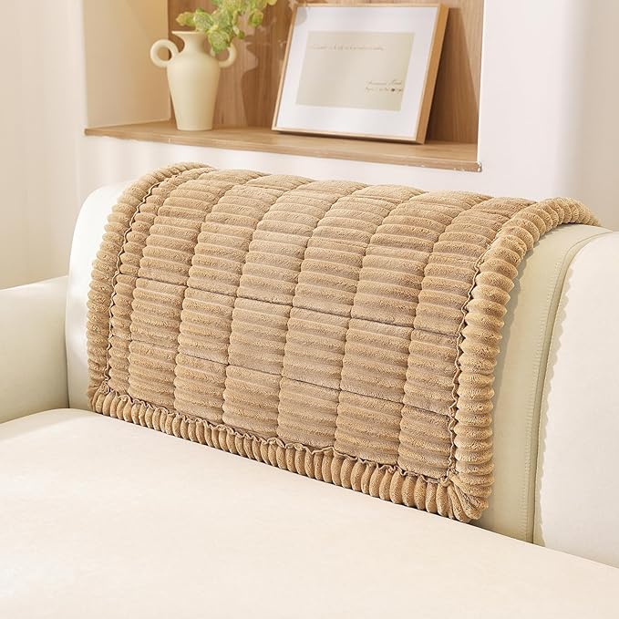 OstepDecor Washable Couch Cover for Dogs, Thick Pet Friendly Sofa Covers, Soft Couch Protector, Paw Cart Sofa Slipcovers, Cushion Protector for Leather, Sectional, Loveseat (35.4" x 35.4", Khaki)