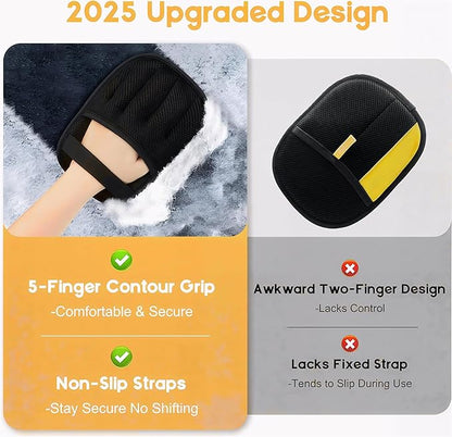 Pet Grooming Hair Removal Glove & Handy Brush Set (3 Pack) – Reusable Fur Remover for Dogs & Cats, Easy Deshedding Tool for Sofa, Clothes, Carpet & Car Seats