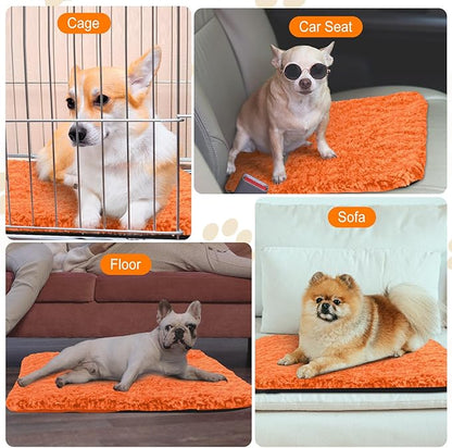 Drydiet 4 Pack Self Warming Cat Pads Self Heating Cat Mat Washable Homeless Dogs Thermal Pads Kennel Pad Reflects Body Heat Warm Crate Bed Mat for Indoor Outdoor Pet(Orange,16 x 20 Inch)