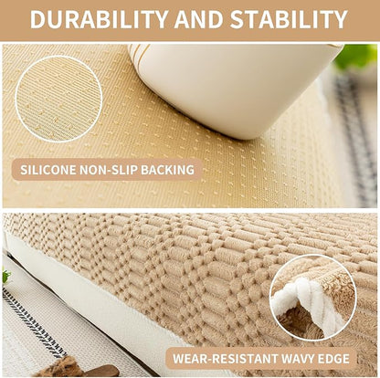 Plush Warm Sofa Covers Washable, Funny Fuzzy Couch Cover for Dogs Washable, Non-Slip Couch Covers for Recliner, Soft Sofa Slipcover for Pet & Kid(1PC, Light Brown, 36"×36", Single Seater)
