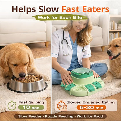 KADTC Dog Puzzle Toy, 2 Levels of Challenge, Push-to-Release Treat Dispenser, Slow Feeder & Mental Stimulation Enrichment Toy for Small Medium Large Dogs