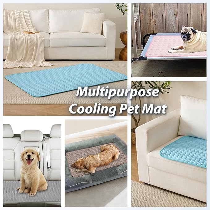 MICROCOSMOS Summer Cooling Mat & Sleeping Pad- Water Absorption Top, Easy Carry, EZ Clean, Materials Safe. Keep Cooling for Pets, Kids and Adults.(Dark Grey, 40" x 28")