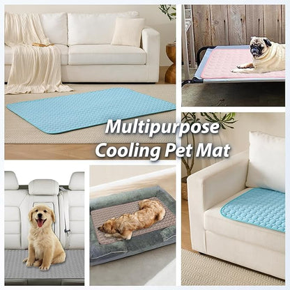 MICROCOSMOS Summer Cooling Mat & Sleeping Pad- Water Absorption Top, Materials Safe, Easy Carry, EZ Clean. Keep Cooling for Pets, Kids and Adults.(Pink, 28" x 22")