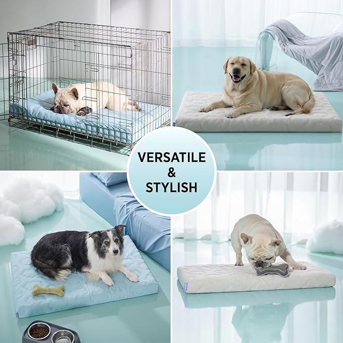 LE SURE Cooling Dog Bed Medium Size Dog, Q-Max>0.5 Cooling Mat with Removable Washable Cover, Breathable Orthopedic Egg Crate Foam Summer Pad for Active/Long-Haired/Senior Pets/Cats/Puppy, 29x18 Inch