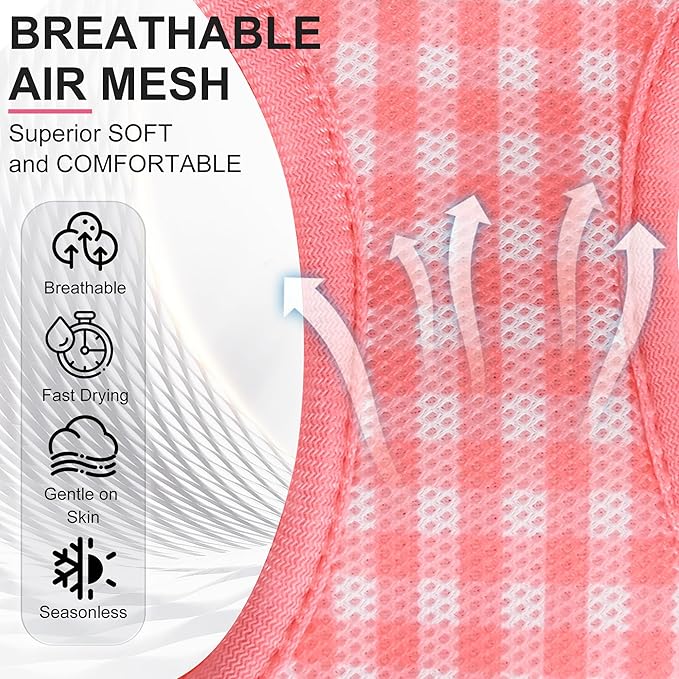 AIITLE Small Dog Harness and Leash Set, Step in No Pull Pet Harness, Soft Mesh Reflective Plaid Vest Harnesses for Small Dogs Puppy and House Cats Outdoor Walking Running Watermelon XS