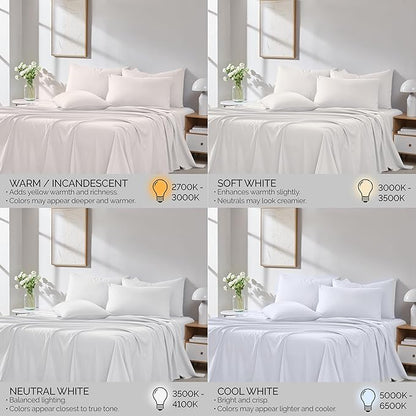 Southshore Fine Living, Inc. 6-Piece Full Size Bed Sheets Set, Deep Pocket Hotel Collection Full Size Sheets with Fitted and Flat Sheet, Standard Size Pillowcases Set of 4, White Sheet Set