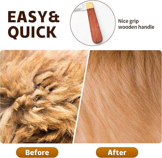 Hand Stripping Tools for Horse Dog Grooming Shedding Blade Stripping for Horse Bot Eggs,Right Handed Fold Up Design