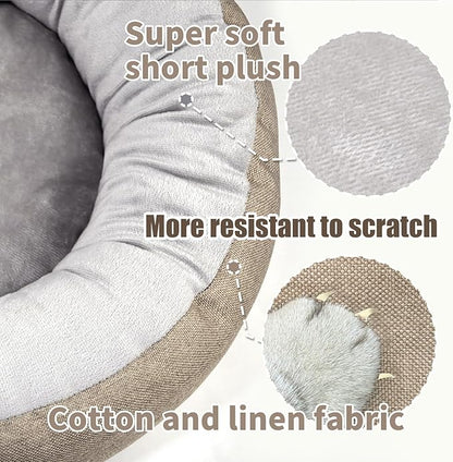 CLAYCLAY Cozy Round Cat Bed – Soft, Comfortable Cushion for Cats & Kittens – Non-Slip, Machine Washable, Plush Sleep Bed for Cats, Ideal for Resting & Napping up to 30lbs