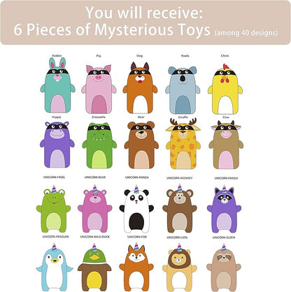 Jalousie 5 Pack Tough Plush Animal Dog Toys Assortment Value Bundle Dog Squeaky Toys Assortment Puppy Pet Mutt Dogs Toy Squeak Toy for Snall Medium Large Breeds (6 Pack Surprise Mix)