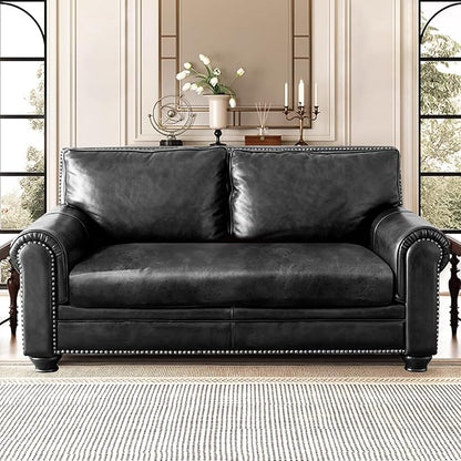 ANARACHON Leather Look Couch Cushion Covers Sofa Seat Slipcovers Sets Couches Furniture Protector for Sectional Armchair Loveseat Pets Kids Stretch Spandex Fabric (1 Cushion Loveseat, Dark Grey)