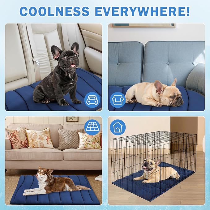 SCENEREAL Dog Cooling Mat for Crate, Thicken Self-Cooling Dog Pad Reversible (Cool & Warm), 36"x23" Pet Cool Bed for M Large XL Dogs,Kennel Sofa Mats Machine Washable, Durable Non-Toxic Gel, Outdoor
