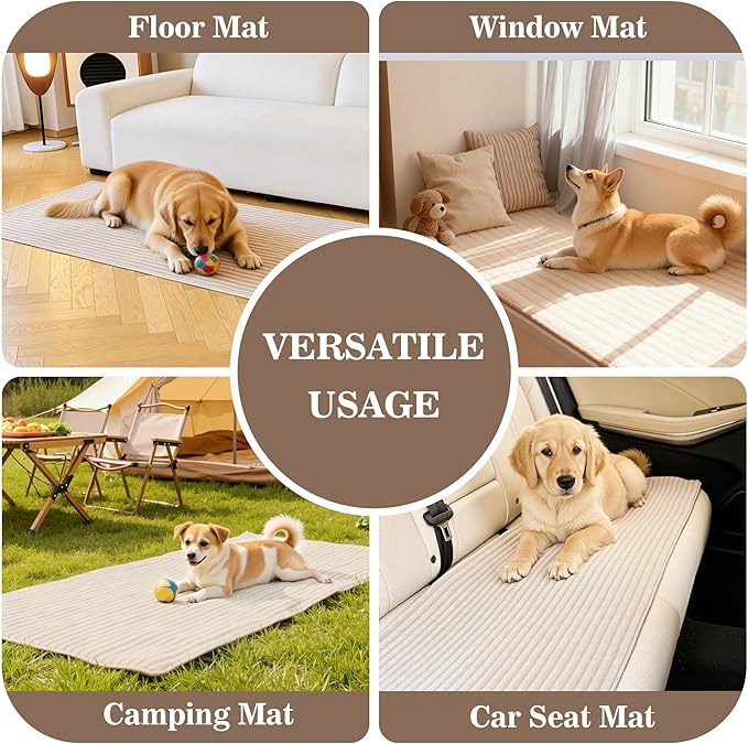 MYSKY HOME 100% Waterproof Couch Cover, Couch Covers for Dog Washable, Non Slip Couch Covers for 3 Cushion Sofa Pet Friendly, Sofa Covers Slipcover Furniture Protector Dog Bed Cover, Khaki, 35"x82.7"