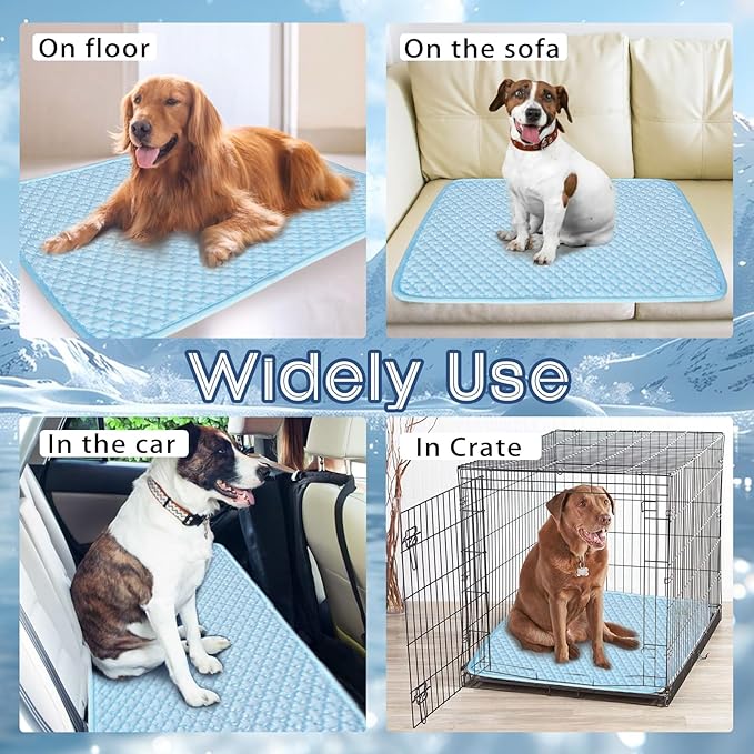 Dog Cooling Mat Thicken Cooling Mat for Dogs Pet Self Cooling Pad Non-Slip Dog Cooling Bed (Q-Max>0.5) for Indoor & Outdoor Car Seats (28 * 20in)