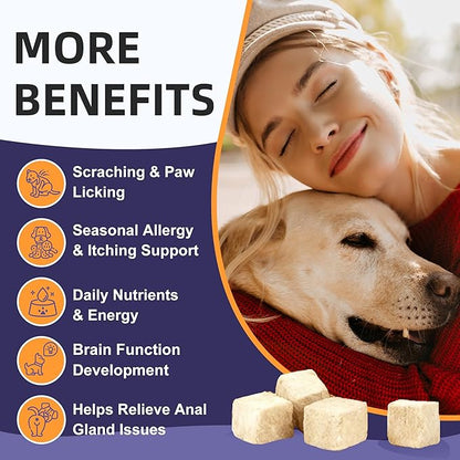 NATURE TARGET Probiotics for Dogs, 6 Billion Dog Probiotics with Prebiotics & Enzymes for Digestive & Gut Health, Pumpkin, Omega-3 & Multivitamins for Itchy Skin, Allergies, 120 Dogs Probiotics Chews