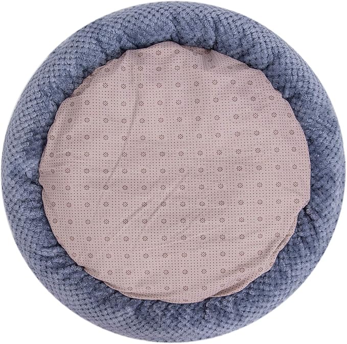WONDER MIRACLE Fuzzy Deluxe Pet Beds, Super Plush Dog or Cat Beds Ideal for Dog Crates, Machine Wash & Dryer Friendly (24" x 24", Smoked Blue)