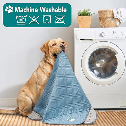 PetAmi Waterproof Cooling Mat for Dog, Premium Pet Cooling Blanket for Bed Crate, Anti Slip Indoor Dog Cool Pad for Sleeping, Q-MAX Large Sofa Couch Cover Mat for Cat, Light Blue, 40x60