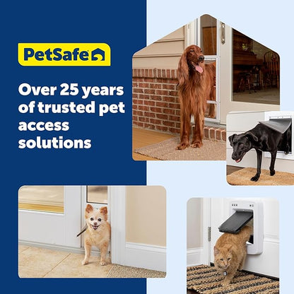 PetSafe Interior 2-Way Locking Cat Door - Allows Convenient Movement Between Rooms & Minimizes Scratching - Tinted Durable Plastic Privacy Door for Feeder & Litter Box