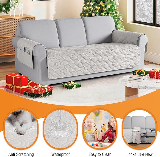 VANSOFY Couch Cover, Waterproof Sofa Covers Washable Slipcover Furniture Protector Couch Seat Covers Non-Slip Couch Cover for Dogs, Pets(Sofa, Off White)