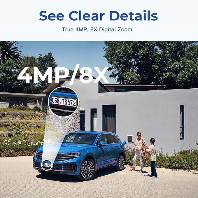4MP Indoor Cameras for Home Security Outdoor, Home Security Camera System, 2.4g/5g Camera for House/Elder/Dog/Pet/Baby, Plug and Play, Support Card/Cloud (Not Included), Wired, 2PCS