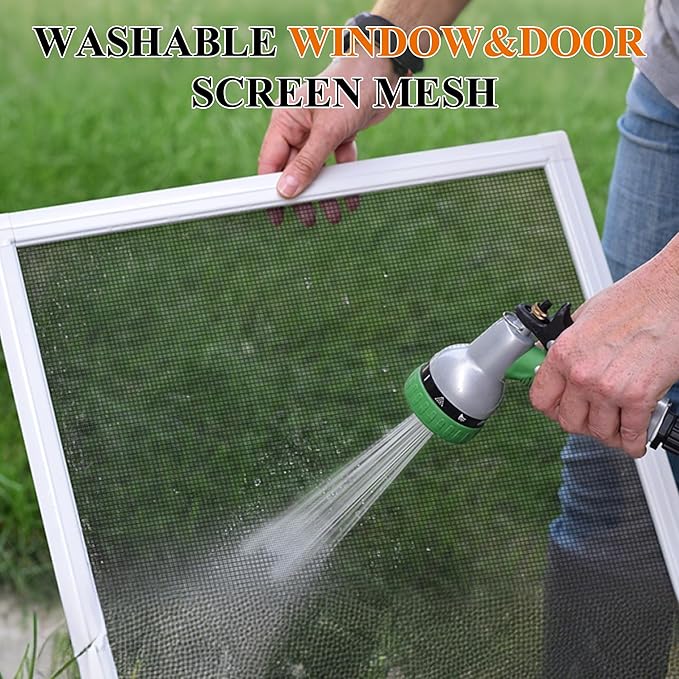 MAGZO Pet Proof Window&Door Screen Replacement Mesh, 35" W x 86" L, Best Vinyl Coated Polyester Dog Cat Protector Heavy Duty, Net Netting Curtain Wire Roll Repair Kit for Patio/Porch/Sliding, Black