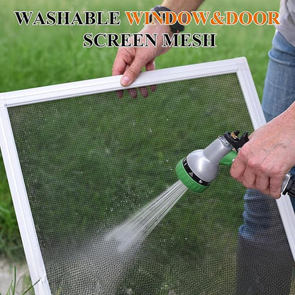 MAGZO Pet Proof Window&Door Screen Replacement Mesh, 60" W x 96" L, Best Vinyl Coated Polyester Dog Cat Resistant Heavy Duty, DIY Adjustable Net Netting Curtain Wire Fits Any Smaller Size, Black