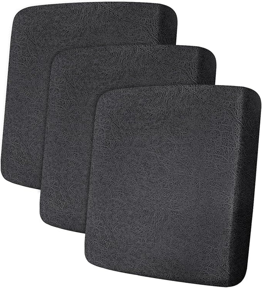 ANARACHON Leather Look Couch Cushion Covers Sofa Seat Slipcovers Sets Couches Furniture Protector for Sectional Armchair Loveseat Pets Kids Stretch Spandex Fabric (3 Cushion Sofa, Dark Grey)