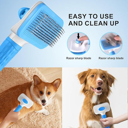 Professional Dog Grooming Scissors Set, 8-in-1 Stainless Steel Pet Grooming Kit with Hair Comb, Nail Clipper & Brush for Dogs, Cats at Home