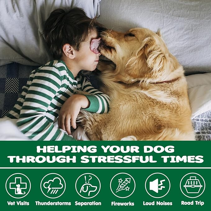 Calming Chews for Dogs, Dog Calming Chews - Anxiety Relief Treats - Dog Supplements Helps with Separation, Barking, Stress Relief, Composure, Promote Relaxation - Natural Ingredients