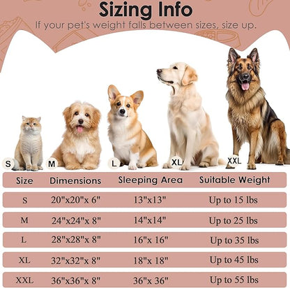 Extra Large Dog Beds, 36 Inch Human Dog Anxiety Relief Comfort Bed, Indestructible & Chew Proof Pet Beds (Pink)