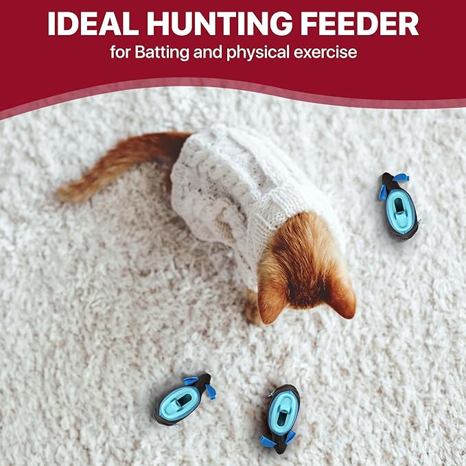 SPOT Doc and Phoebe's Cat Hunting Feeder - Interactive Indoor Slow Feeder & Treat Dispenser Toy, Encourage Natural Instinct to Hunt, Solve Behavioral Problems & Obesity, Set Includes 3 Mice and Scoop
