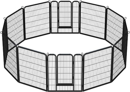 Yaheetech Dog Playpen Indoor, Extra Wide Outdoor Dog Fence Foldable Pet Puppy Exercise Pen for Yard/Garden/RV Camping, 12 Panels 40 Inch Height x 32 Inch Width