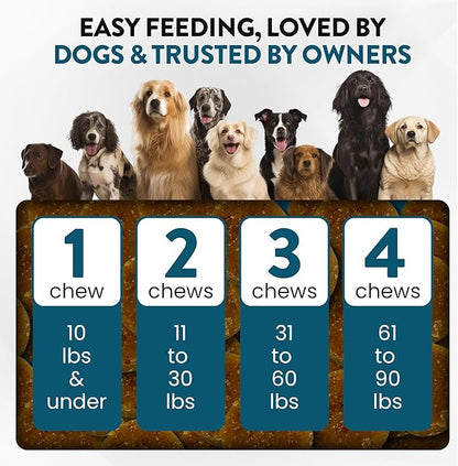 24-in-1 Daily Multivitamin for Dogs – 120 Soft Chews – Hip & Joint Support, Probiotics, Salmon Oil, Cranberry for Urinary Health, Skin & Coat, Immune Support – for All Breeds & Ages