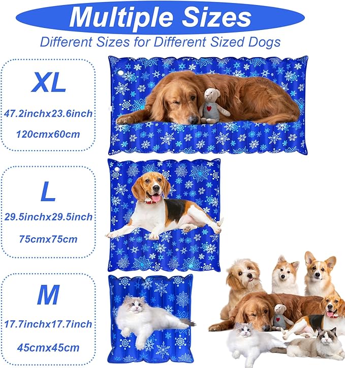Dog Cooling Mat, 29.5" x 29.5" Cooling Mat for Dogs and Cats, Suitable for All Types of Pets, Durable Cooler Fabric for Better Cool Sensation, Keeping Pets Cool in Summer Heat (Snowflake)