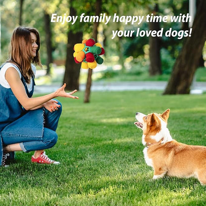 PAWISE Snuffle Ball for Dogs, Sniffle Treat Puzzle Toy, Dog Snuffle Ball Slow Feeder, Enrichment Toy for Mental Stimulation, Machine Washable for Small Dogs (Random Color Streaks) (Small)