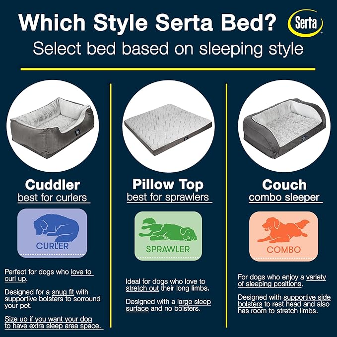 Serta Orthopedic Cuddler Dog Bed for Pets – Desert Sand (X-Large)