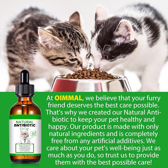 NenMaoKeNu 60ML Antibiotics for Cats, Premium Cat Antibiotics Supplement, Cats Multivitamin, Natural Antibiotic for Cats, Cat Antibiotic, Cat Antibiotics Supports Immune & Cats Allergy Relief-2 Fl Oz